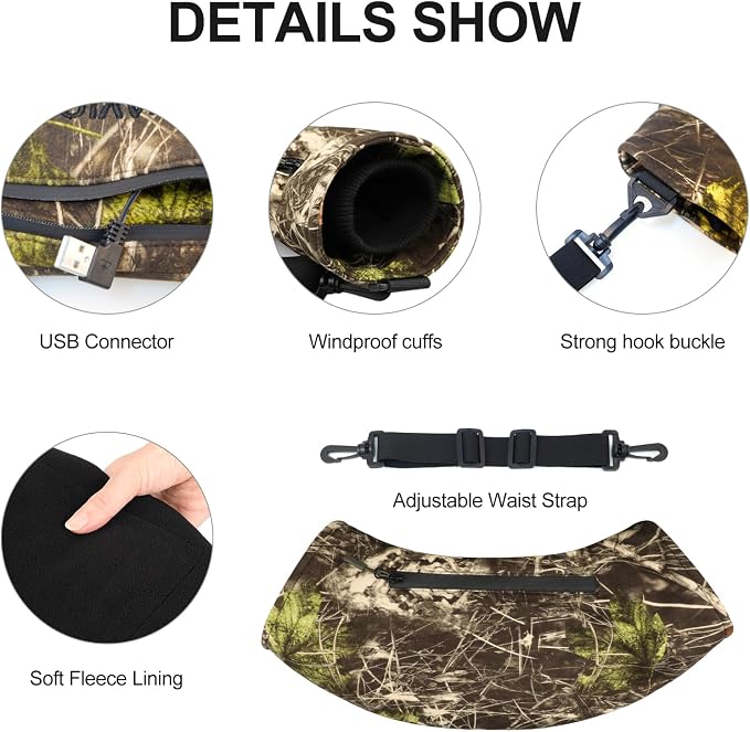 SAVIOR HEAT Heated Hand Muff, 10000mAh USB Electric Hand Warmer Pouch with Rechargeable Battery for Winter Outdoor Hunting Hiking Camping Sport Golf Football Photography