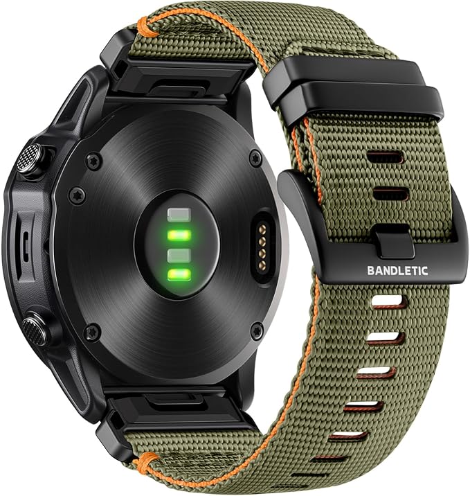 Bandletic Compatible with Garmin Fenix 7X 6X Pro 5X Watch Band - 26mm Quick Fit Rugged Nylon Replacement Strap for Fenix 8 51mm/5X Plus/3/3 HR/Instinct 2X 3 50mm /Enduro/Quatix/Tactix/Epix Pro 2 51mm