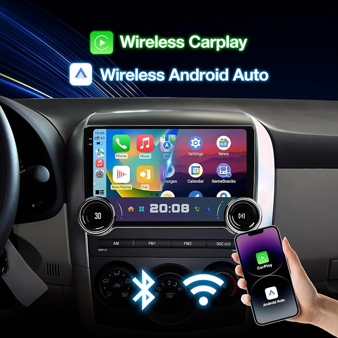 Binize 10.1 Inch Android 13 Single Din Car Stereo Radio Touchscreen Head Unit,GPS Navigation Receiver,Wireless Carplay/Andriod Auto Bluetooth,FM,Mirror Link,Backup Camera