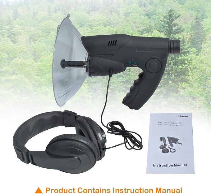 Podoy Bird Observing Listening Recording Device, Listening Device, Electronic Digital Device Sound Amplifier, Digital Recording Device Include Headphone, Visible Range Upto 300ft Long Range