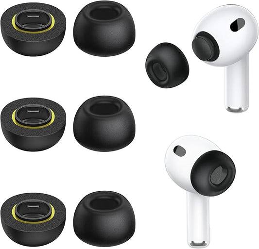 Memory Foam Ear Tips for AirPods Pro 3, Secure Fit, Noise Cancel Improved, Cushiony Memory Foam Tips with Portable Storage Box, Replacement Ear Tip (Large, 3 Pairs)