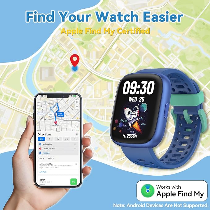 Fitness Tracker Watch, No APP/Phone Required Pedometer Watches Compatible with Apple Find My, Heart Rate, Sleep Monitor Calories Step Counter Stopwatch Waterproof Gifts