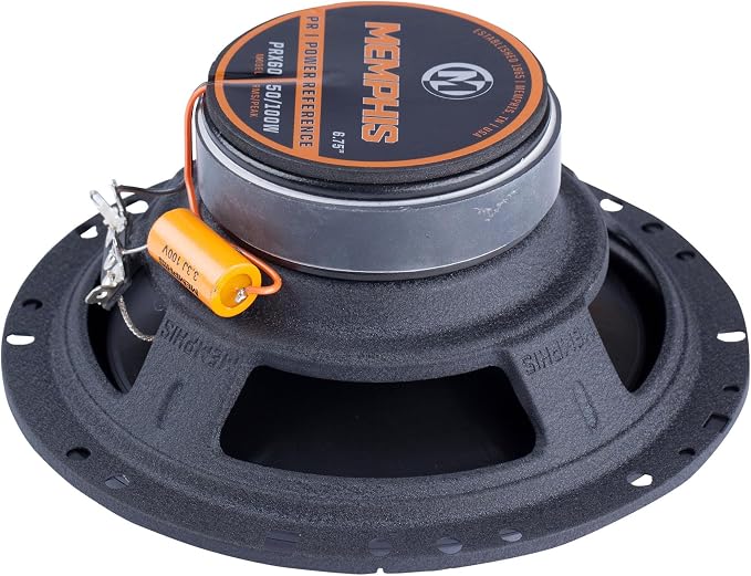 Memphis PRX60S Power Reference Series 6.5" 2-Ohm Oversized Shallow 2-Way Speakers with Swivel Tweeters