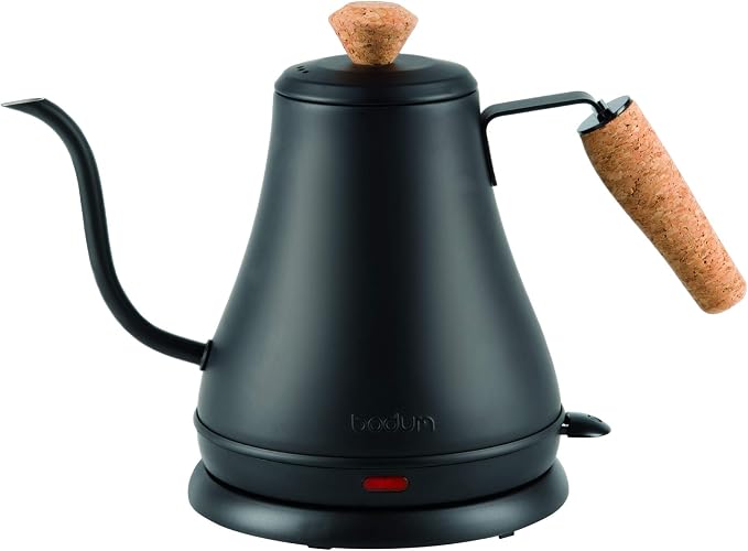 Bodum Bistro Electric Milk Frother (10 Ounce) and Bodum Melior Gooseneck Electric Water Kettle (27 Ounce)