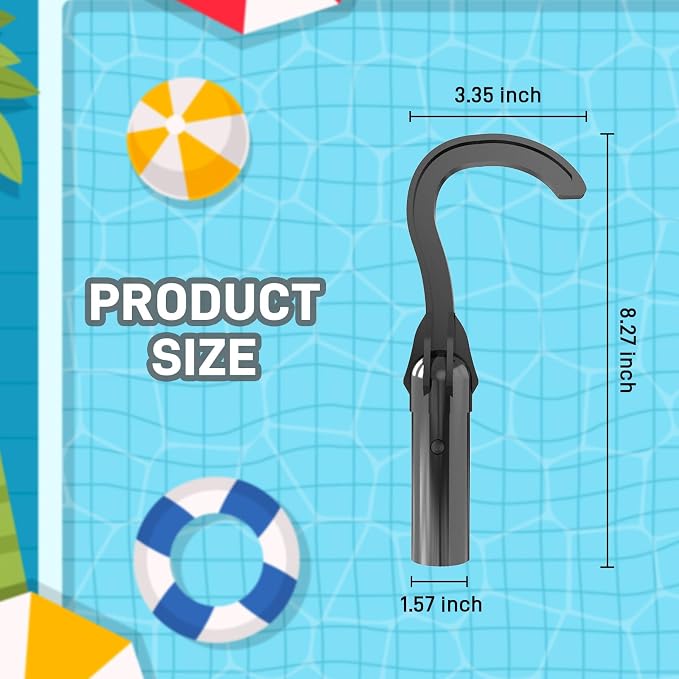 Universal Robotic Pool Cleaner Hook - Works with Cordless, Above Ground & Underwater Vacuums, Pool Hooks Only