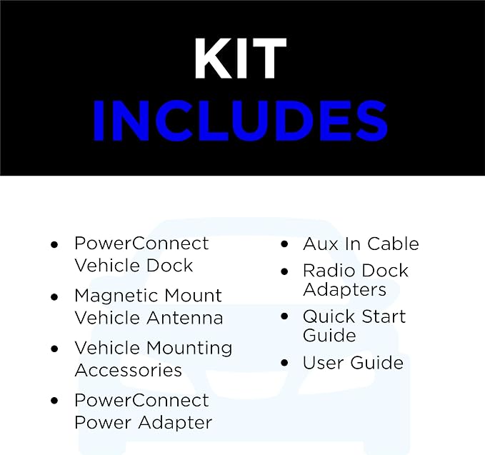 SiriusXM SXDV3 Satellite Radio Vehicle Mounting Kit with Dock and Charging Cable (Black)