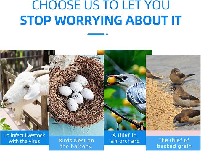 2026 Ultrasonic Bird Repellent Devices Woodpecker Repellent Outdoor for Attic Pigeon Deterrent Goose Repellent Rechargeable Bats Repellent Indoor to Keep Birds Away from Porch Balconies 4 Pack