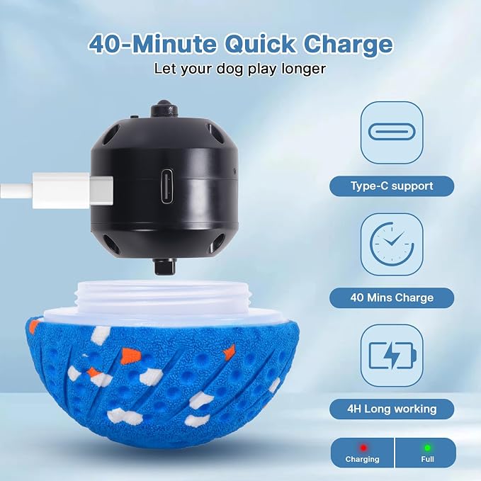 Interactive Dog Ball, Remote-Controlled Moving Dog Toy with Colorful Lights, 3 Interactive Modes and TPU Material, Bouncing Ball for Dogs to Keep Them Entertained