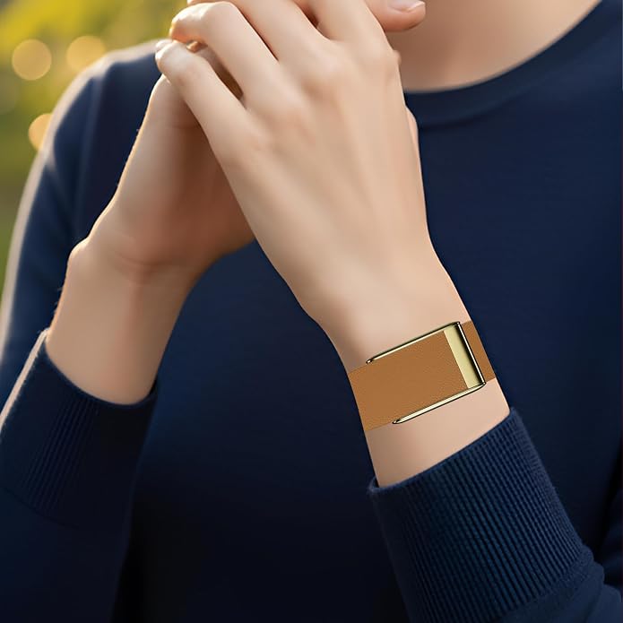 DADO Luxe Tapered Leather Replacement Band Compatible with WHOOP 5.0, One, Peak, and Life Fitness Tracker – Durable & Comfortable | Not for Whoop Gen 4