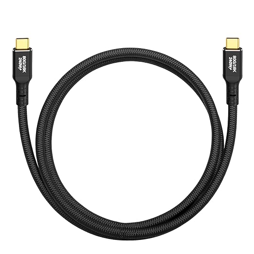USB Type-C Cable, 80Gbps Data Transfer, 4K Video Recording for Sony A7RV FX3 Canon R5C R3 Lumix GH6 S5IIX X‑H2 X‑T5 Camera, Crucial x10 SSD, ASUS Lenovo Laptop, iPhone 16, 30cm