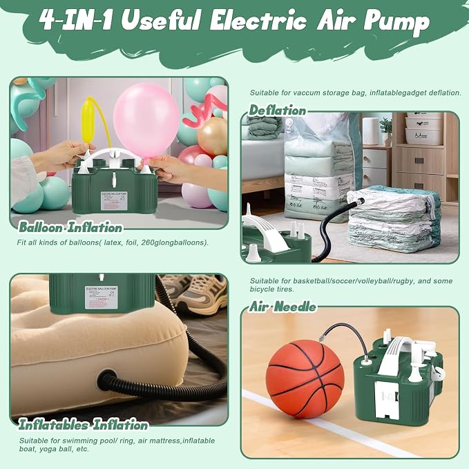 chamvis Balloon Pump Electric, Balloon Air Pump Inflate Pump for Balloons: Blower Machine for Fast and Easy Filling Balloons