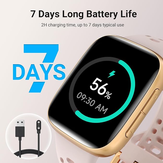 Smart Watches for Women Android iPhone (2 Bands), [1.85" AMOLED Screen] Smartwatch Fitness Tracker 3ATM Waterproof with Bluetooth Calls, AI Voice, Heart Rate/SpO2/Sleep Monitor, 7 Days Battery