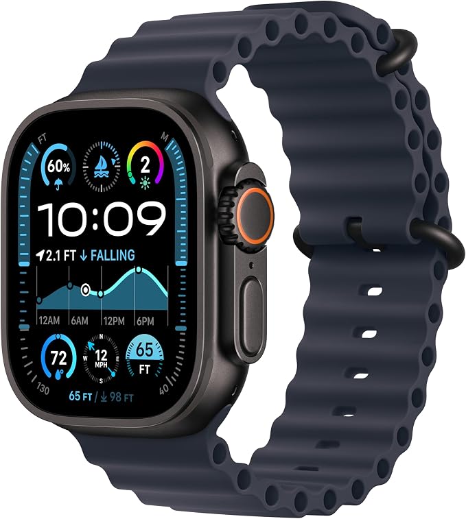 Apple Watch Band - Ocean Band Extension (49mm) - Navy with Black Titanium Finish - Extension