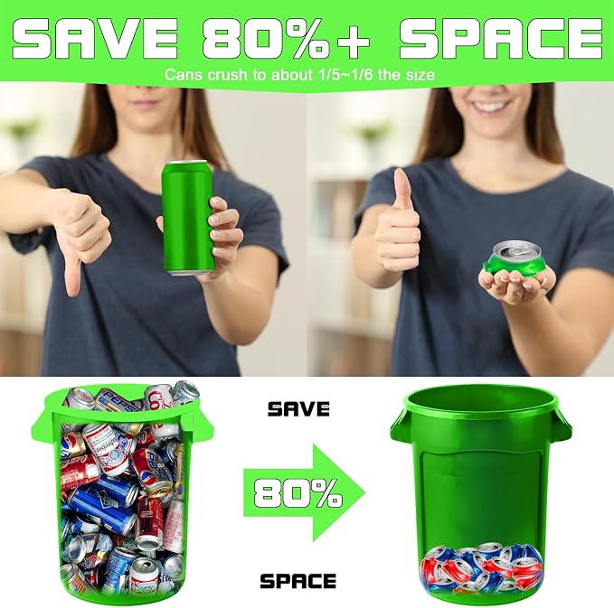 Electric Can Crusher, Automatic Can Compactor for Recycling 8oz, 12oz, 16oz, Filling up 8 Cans at a Time, Bottle Crusher for Recycling Aluminum Soda Water, Cola and Beer Cans