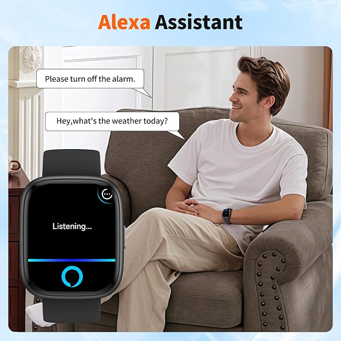 2026 Upgraded Smart Watch Alexa Built-in【1.83" HD Touchscreen】【BT5.3 Call, 100+ Sports Modes & IP68 Waterproof】 Fitness Tracker 24/7 Heart & Sleep Monitor for Android iOS Men Women