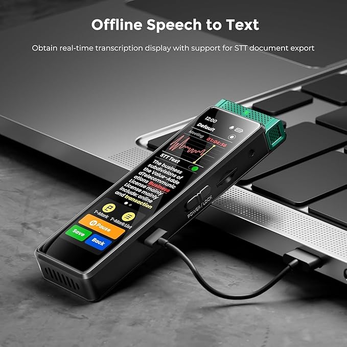 8GB Digital Voice Recorder with Playback, Innioasis R1 Full Touchscreen Voice Recorder with Bluetooth, Voice Activated Sound Audio Recorder Device with Mic Green