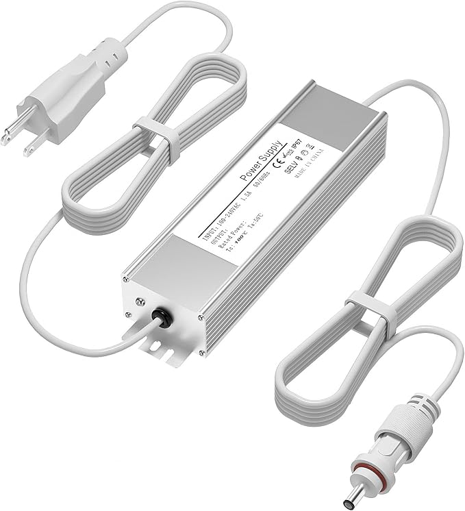 36V 3A Waterproof Power Supply for Govee Permanent Outdoor Lights,Compatible with Govee H706A H706B H706C Permanent Outdoor Lights Power Adapter Cord(White)