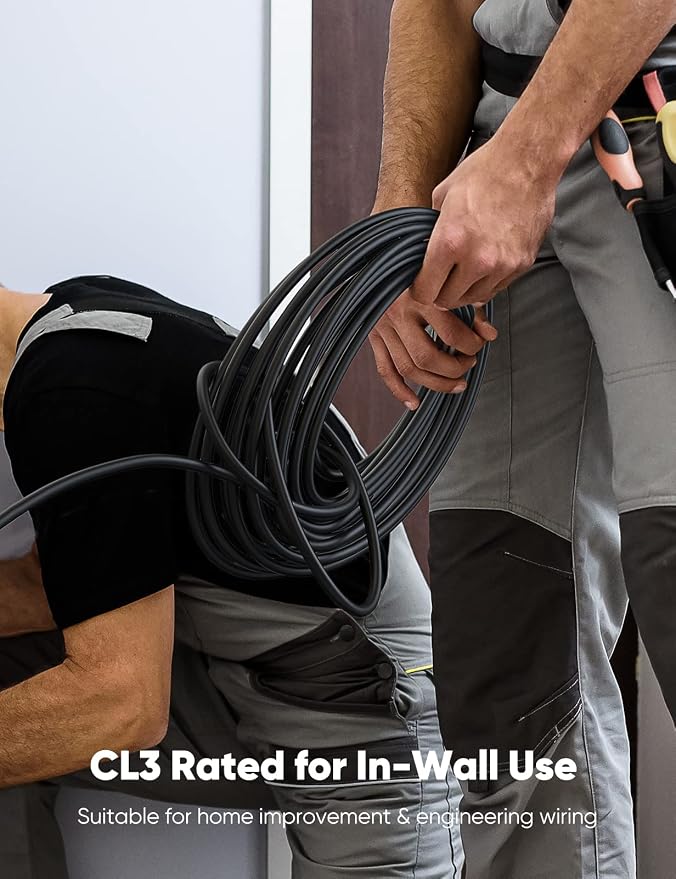 Capshi 4K Long HDMI Cable 40ft/12M, in-Wall CL3 Rated HDMI Cable 2.0 Support (HDR10 8/10bit 18Gbps HDCP2.2 ARC) High Speed HD Shielded Cord Compatible with TV, Laptop, PC, HDTV
