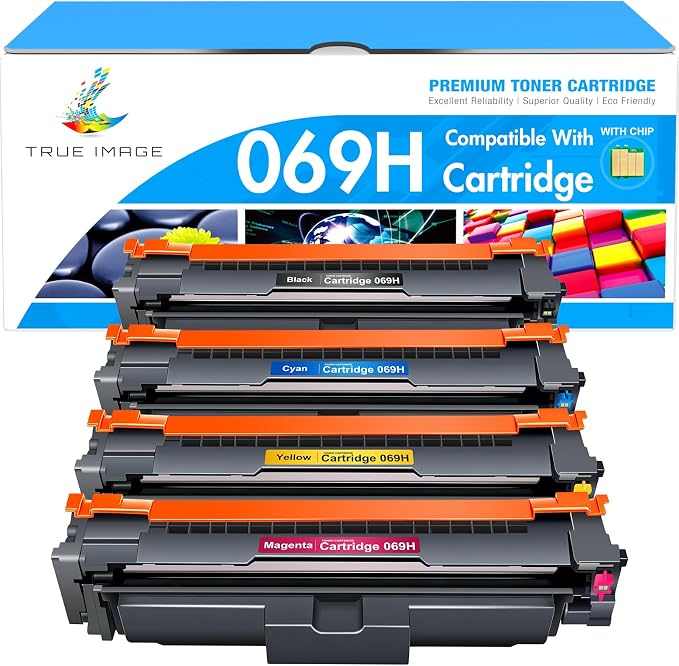 069H 069 Toner Cartridge Set MF753Cdw MF751Cdw MF750C Compatible for Canon 069 069H for Canon Color ImageCLASS LBP674C Series LBP674Cdw MF752Cdw MF756Cx LBP673Cdw M753 M751 Printer Ink B/C/Y/M 4 Pack
