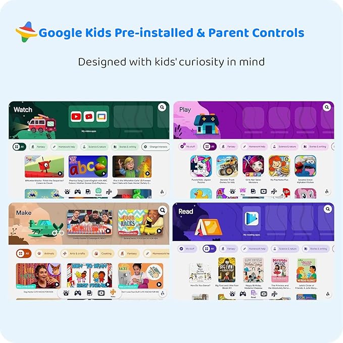 COLORROOM 2026 Upgraded Android 15 Tablet, 10inch Kids Tablet, Octa-core CPU, 10GB+64GB+1TB Expand Tablets for Kids with Kids Space, Parental Control, 6000mAh Big Battery,Touchscreen Tableta,Blue