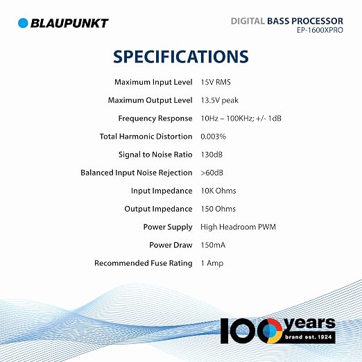 Blaupunkt EP-1600XPRO Digital Bass Enhancer Processor - Digital Sound Restoration, Maximizer & Reproducer - Car Audio Booster - Black