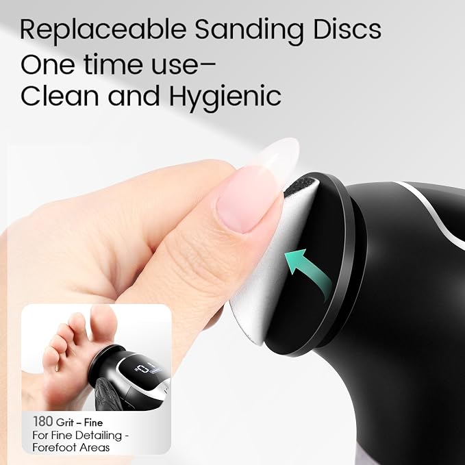 L'UGX 60PCS 180 Grit Sanding Discs for Electric Foot Callus Remover – 1.8" Diameter Replacement Sandpaper Pads for Pedicure Tools, Foot Care Accessories
