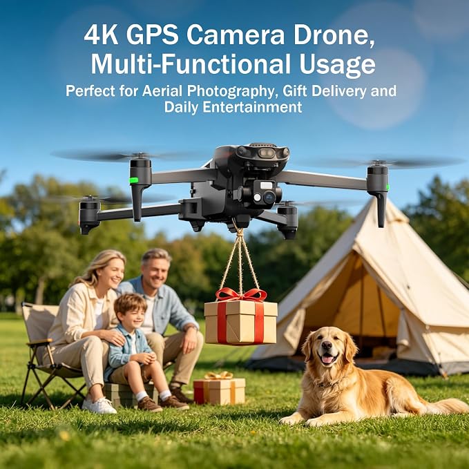 K600PRO GPS Drone with EIS 4K Camera for Adults Beginner,3 Axis Gimbal Professional Long Range Drone with 5.5'' Touchscreen on Controller,Auto Return Follow Me,15KM FPV Transmission 55 Min Flight Time