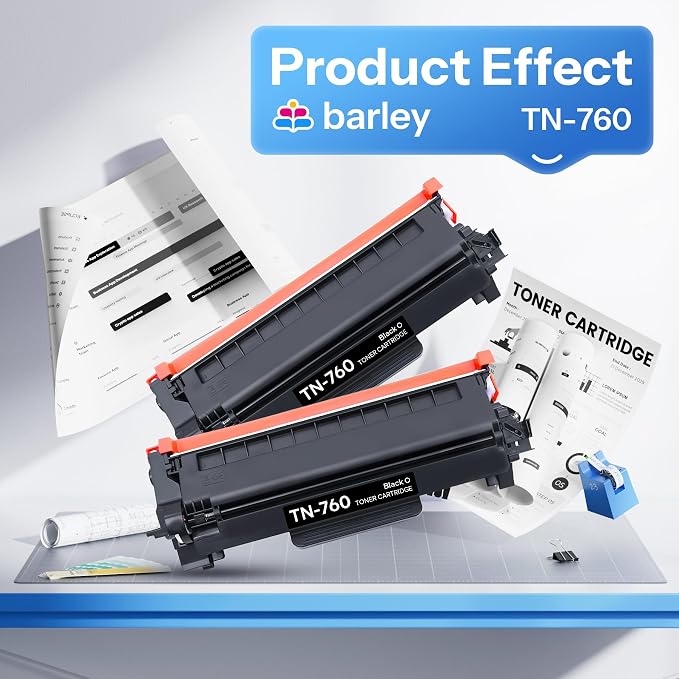TN760 TN-760 Toner Cartridge Compatible TN760 High Yield Black Toner Cartridge Replacement for Brother TN760 TN-760 MFC-L2710DW MFC-L2750DW DCP-L2550DW Toner Printer (2-Pack).