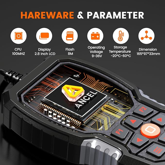ANCEL Heavy Duty Truck Scanner HD601 All System Diesel Diagnostic Scan Tool fits for Cummins, Detroit, Freightliner, International, Paccar, Check Engine for Truck & Car 2 in 1 Code Reader (Gray)