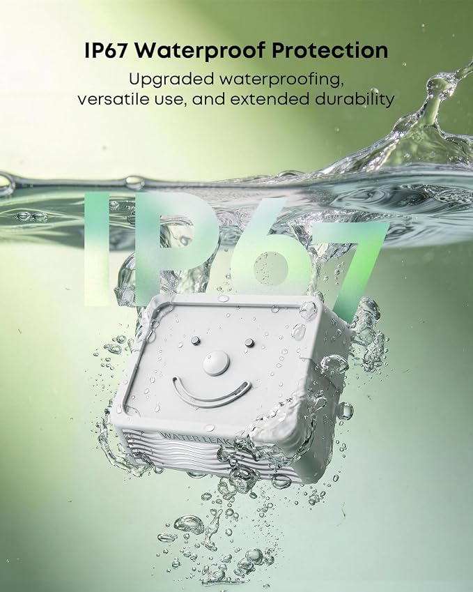 MOCREO LW1 Long Range Water Leak Detector, 105dB Adjustable Alarm, IP67 Waterproof, Leak Severity Tracking, SMS App Email Alert, Water Sensor for Basement Pipe Laundry (H5Pro or H6Pro Hub Required)