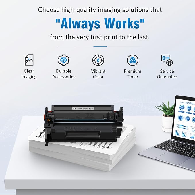 58A Toner Cartridge Black (with chip) Compatible Replacement for HP 58A CF258A 58X CF258X Work with HP Laser MFP M428fdw M428fdn M428dw Pro M404n M404dn M404dw M406dn M430f M404 M428 Printer, 2-Pack