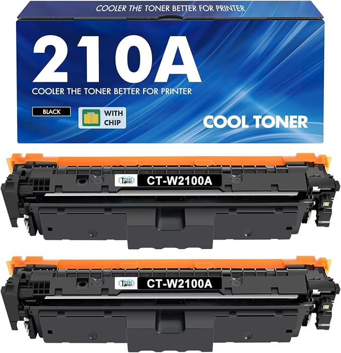 210A 210X Black Toner Cartridges Compatible for HP 210A 210X 210 Toner Cartridges Replacement for HP Color Laserjet Pro MFP 4301fdw 4301fdn Pro 4201dw 4201dn W2100A Series Printer (2 Black, with chip)