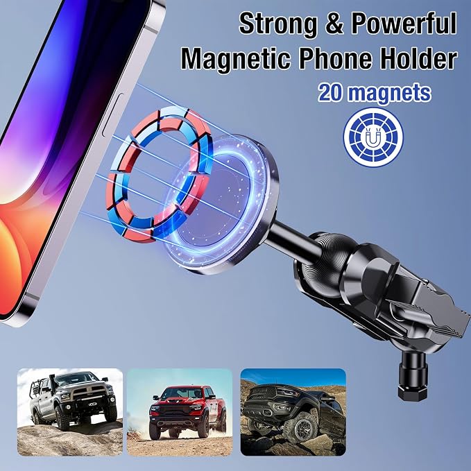 Metal Phone Mount for 2015-2020 Ford F150 & 2017-2022 F250/350 Shakeproof Dash Mount Holder Cool Ford Accessory