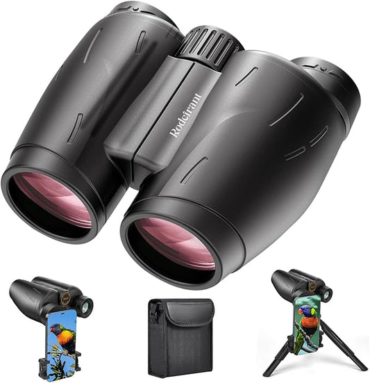 25x30 High-Precision Large Eyepiece Premium Binoculars for Adults with Universal Phone Adapter, Tripod Kit - Perfect for Bird Watching,Outdoor Sports and Hiking