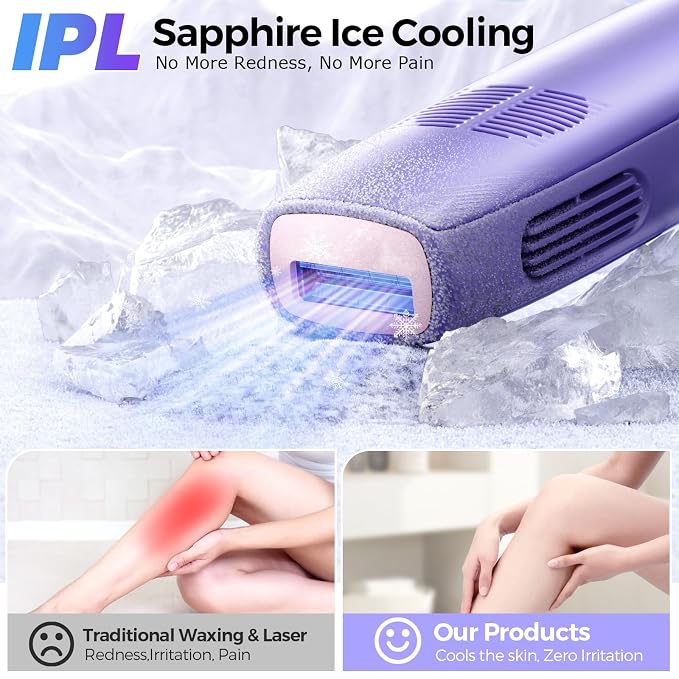 2026 Upgraded Laser Hair Removal with 5℃ Ice Cooling, Painless IPL Laser Hair Removal Device for Women & Men, 999,999 Flashes, 5 Levels, 2 Modes, Permanent At-Home Hair Removal for Face & Body