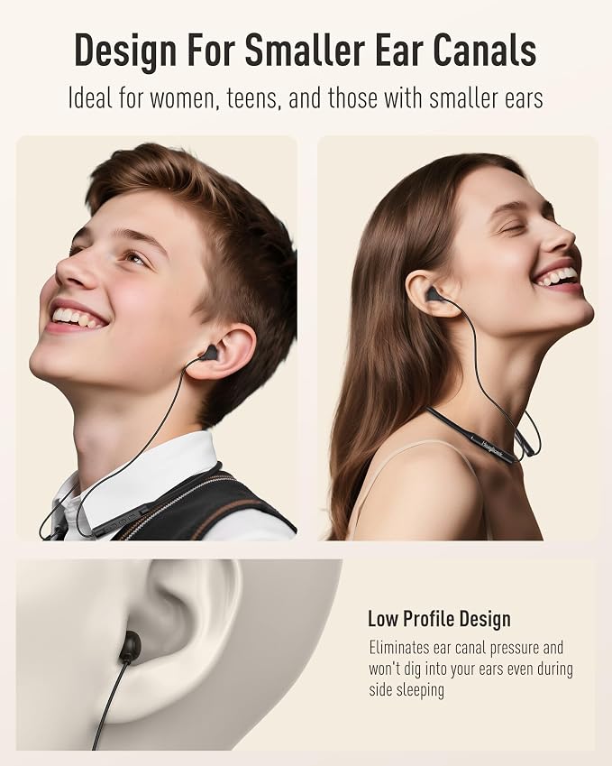 Hearprotek Wireless Lightweight Sleeping Headphones, Neckband Bluetooth 5.4 Wireless Sleep in-Ear Earbuds, Ultra Soft Portable Sleep Headphones for Side Sleepers, Working, Relaxing