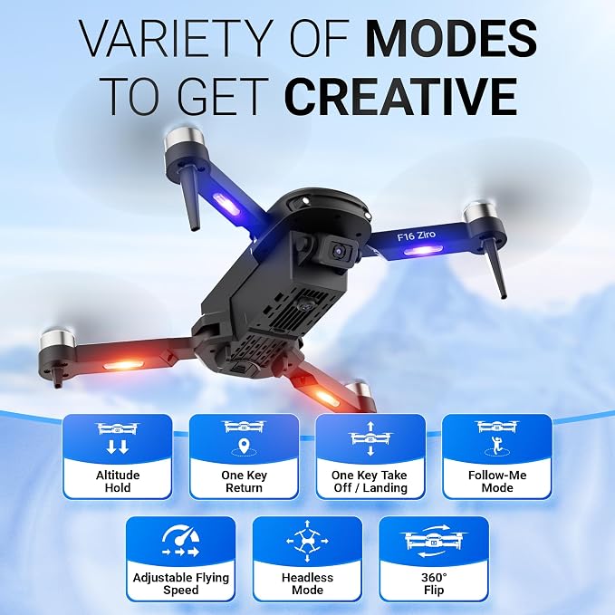 Contixo F16 Camera Drone For Kids, 360° Flip Brushless Motor 2.4G RC Quadcopter Foldable Gesture Control FPV Flying Drones with 17 Mins Intelligent Flight Time For Beginners children Indoor Outdoor