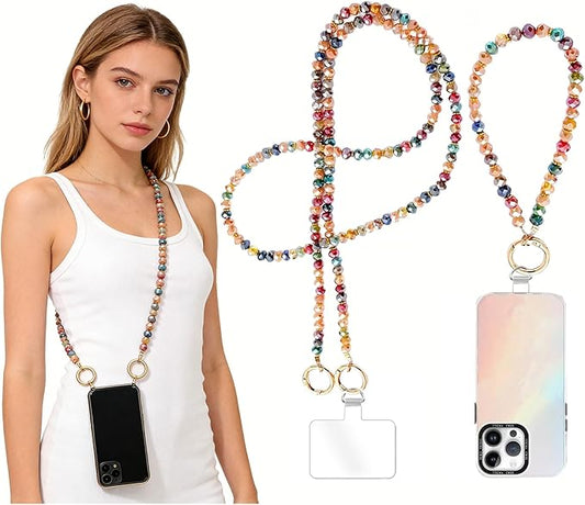 2Pcs Phone Crossbody Lanyard and Wrist Strap, Universal Cell Phone Lanyard Strap with 2Tether Tab