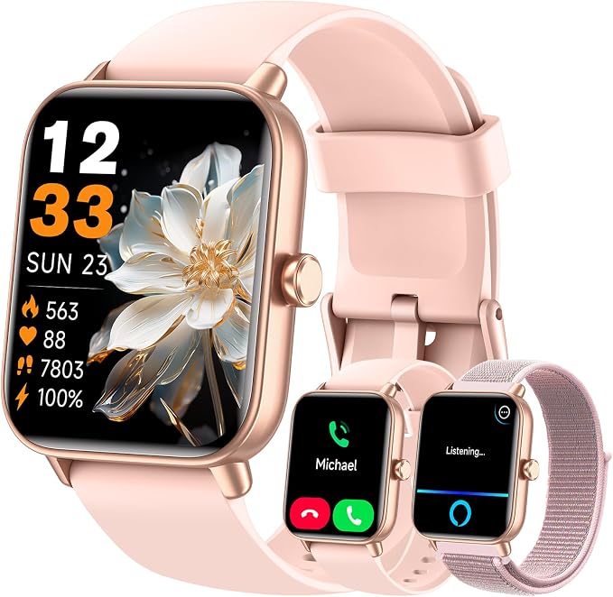 Smart Watches for Men (Android & iPhones), 1.85" HD Alexa Built-in Smart Wacth With Heart Rate Monitor, Sleep/Step Tracker, 120+ Sport Modes Fitness Tracker Watch for Women, IP68 Waterproof Watch