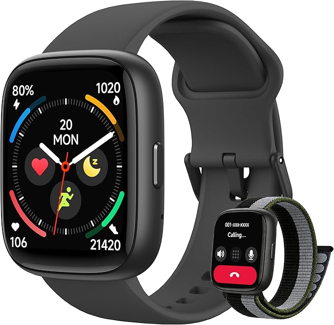 Smart Watch for Women Men, 2026 Upgrade Smartwatch [2 Bands, 44mm case], 1.83" Fitness Tracker Watch Alexa Built-in, Make/Answer Call, HR Sleep Stress Monitor, IP68 Waterproof Step Counter Watch