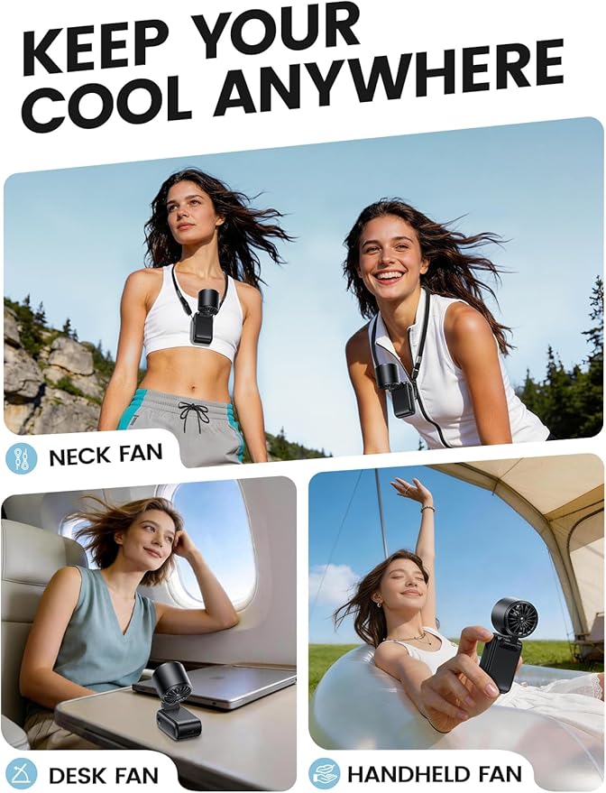 Portable Mini Handheld Fan with Ice Cooler & 5.5 Inch Rechargeable Clip‑on Fan with LED Display & 360° Rotation
