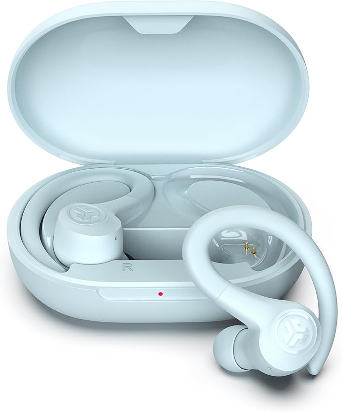 JLab, Go Sport+, True Wireless Workout Earbuds, Bluetooth Sport Earbuds, Clear Calling, Light Blue