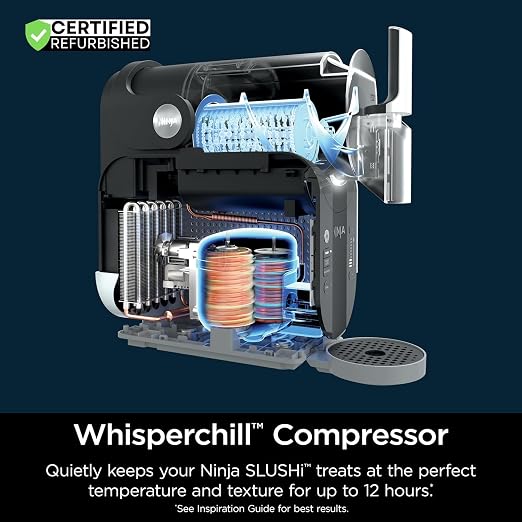 Ninja FS301 Professional Maker with RapidChill Technology, 88 oz Drink & Slushie Machine, 5 Preset Programs, Frozen Margaritas, Frappés, and More, Premium Accents, Black (Renewed)