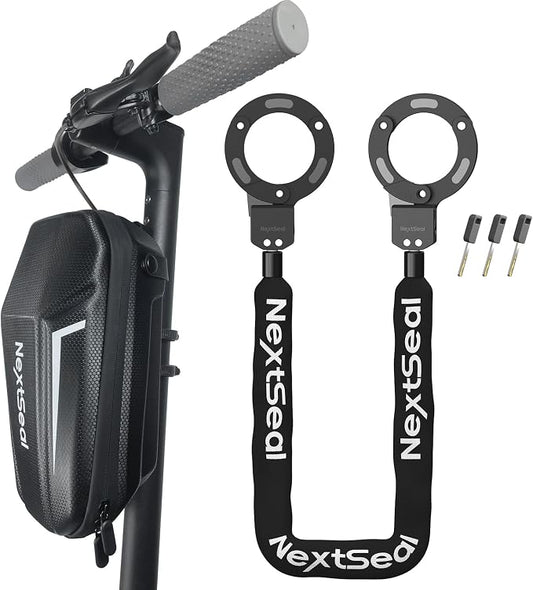 Electric Scooter Lock, High Security Scooter Lock, One-Touch Locking, 35.55inch Long Anti Theft 6mm Thick Bike Chain Locks with Key and Storage Bag, Bicycle Accessories for Scooters, E-Bike