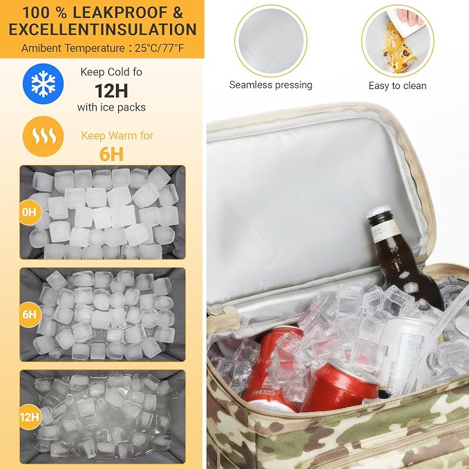 Fathers Day Gift-Tactical Backpack Cooler,Large Cooler Backpack Lunch Box for Men Adults Work with Handle,Insulated Soft Thermal Bag