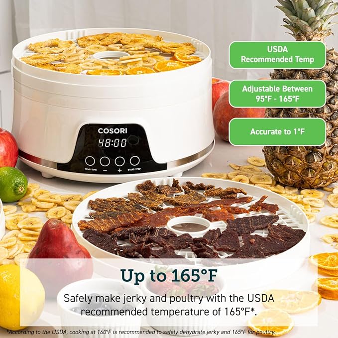 COSORI Food Dehydrator 5 Trays Butter Warmer & COSORI 2Pack BPA-Free Mesh Screens
