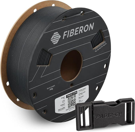 Polymaker Fiberon PA612-CF15 Carbon Fiber Nylon Filament 1.75mm Black 1kg, Fiberon PA612-CF15 Strong & Low Moisture Sensitive Nylon 1.75mm 3D Printing Filament