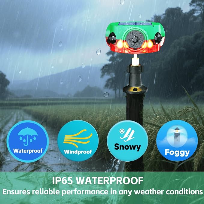 Solar Outdoor Motion Sensor Alarm - 360° Motion Detector Security Alarm, Support Recording, 3*120dB Loud Noise Maker, Dog Barking,14 Sounds and Strobe Light, Remote Controller for Yard Farm Villa (1)