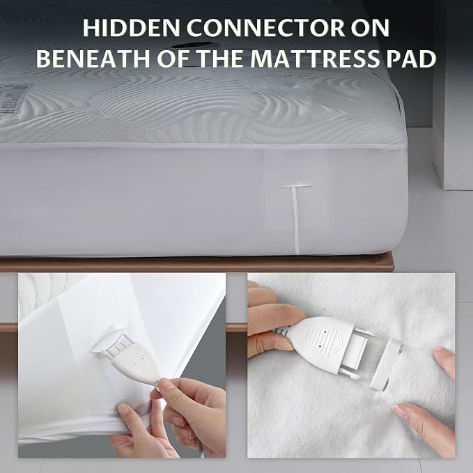 Full Size Electric Heated Mattress Pad - Bed Warmer with Memory & Preheat Functions, 12 Heat Settings Single Control for 1-12 Hours Auto Off, Lighted Button