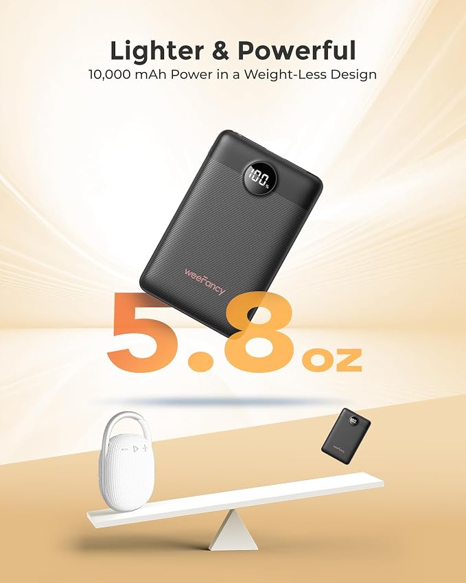 Ultra-Thin Mini Portable Charger 10000mAh & Rechargeable Electric Hand Warmers 2 Packs Gifts Set